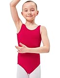 tanzmuster Ballettanzug Mädchen ärmellos - Lissy - weiche Baumwolle - Ballettbody Kinder Ballett Trikot in pink, 140/146