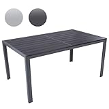 Miadomodo Gartentisch für bis zu 6 Personen, Alu Tisch Witterungs- und UV-beständig (Farbwahl) Gartenmöbel in hellgrau oder dunkelgrau - Maße: ca. 150x90 (LxB)