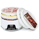 COSORI Dörrautomat für mehr Möglichkeiten, Food Dehydrator mit 5 stapelbaren und herausnehmbaren Tabletts, Einstellbare Höhe, Temperaturregelung(35-75℃), BPA-frei, 350W,Weiß