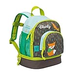 LÄSSIG Kinderrucksack mit Brustgurt Kindergartentasche Kindergartenrucksack 27 cm, 4,5 Liter oben, 1,5 Liter unten, 3 Jahre/Mini Backpack Little Tree Fox