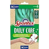 Spontex Daily Care Haushaltshandschuhe aus 100% FSC-zertifiziertem Latex, mit Innenfutter aus recycelter Baumwolle, für alle Putz- und Pflegearbeiten, 1 Paar, Größe M (7-7,5)