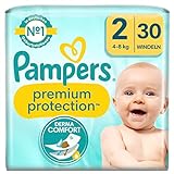 Pampers Premium Protection Size 2, 30 Nappies, 4 kg - 8 kg (Alte Version)