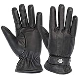 ALPIDEX Herren Lederhandschuhe Echtleder Warm Gefüttert Leder Handschuhe Winterhandschuhe Handschuh schwarz braun Herbst Winter, Größe:L, Farbe:black